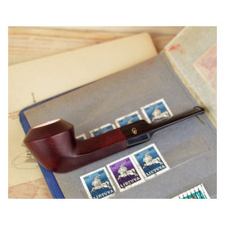 BULLDOG straight meerschaum lined red pipe