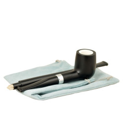 KENT long black billiard pipe with two stems