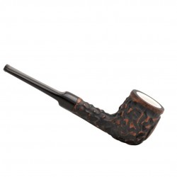 ORANGE RUSTIC meerschaum lined billiard pipe