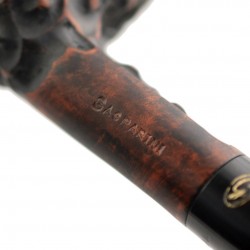 ORANGE RUSTIC meerschaum lined billiard pipe