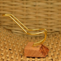 Light brown briar flexible pipe stand (rustic) 03