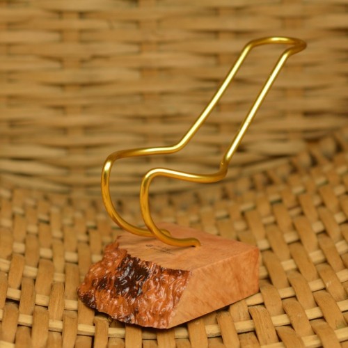 Light brown briar flexible pipe stand (rustic) 04