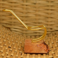 Light brown briar flexible pipe stand (rustic) 04